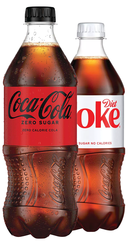 Coke Zero and Diet Coke